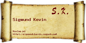 Sigmund Kevin névjegykártya